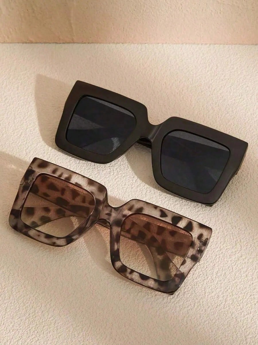 Street Fashion Photography - 1/3pcs Geometric Oversized Full Frame Leopard