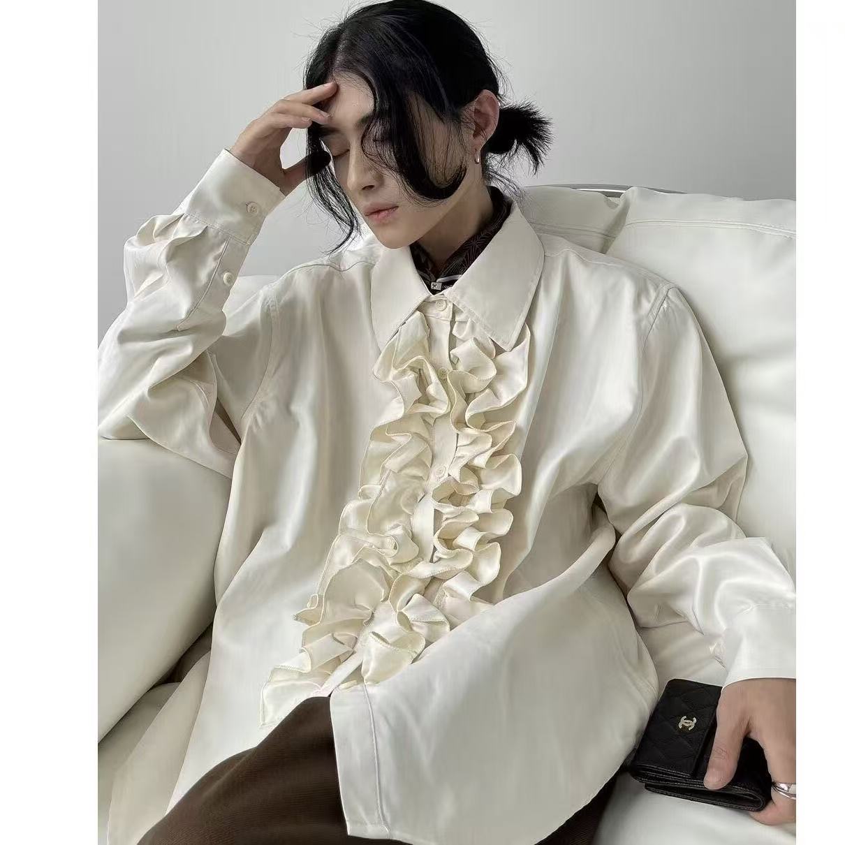 Street Fashion Outfit For Men - Niche Bisex Lotus Edge Tops New