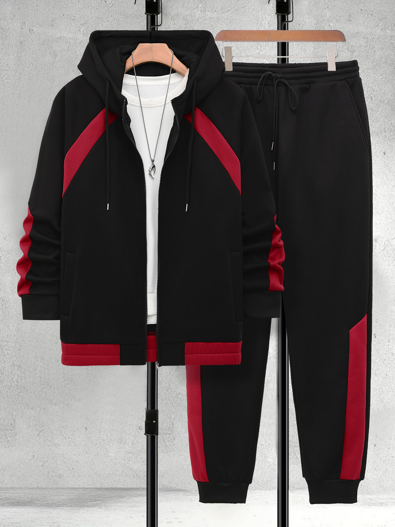 Street Fashion Art - Men's Plus Size Black & Red