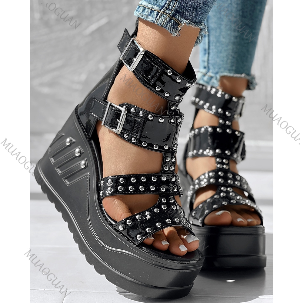 Street Fashion Designers - Fashion Women Peep Toe Black Sandals