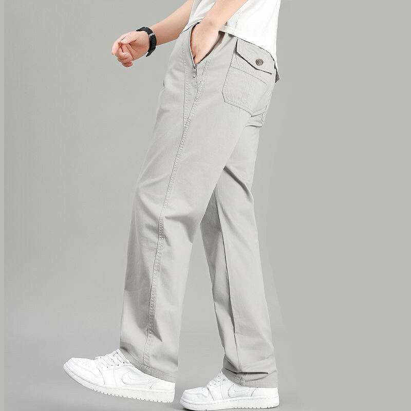Running Pant Jogger - Men's Cotton Cargo Pants Summer Elastic