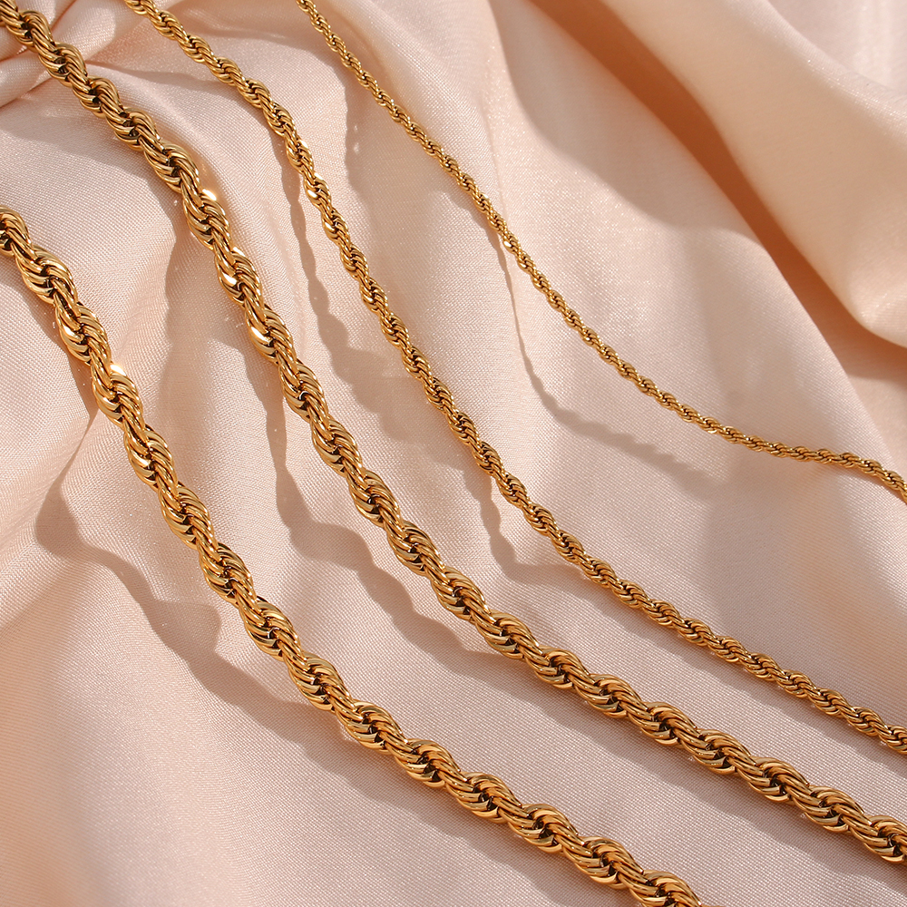 Fashion Street Singapore - Minimalist Basic Gold Color Twisted Rope