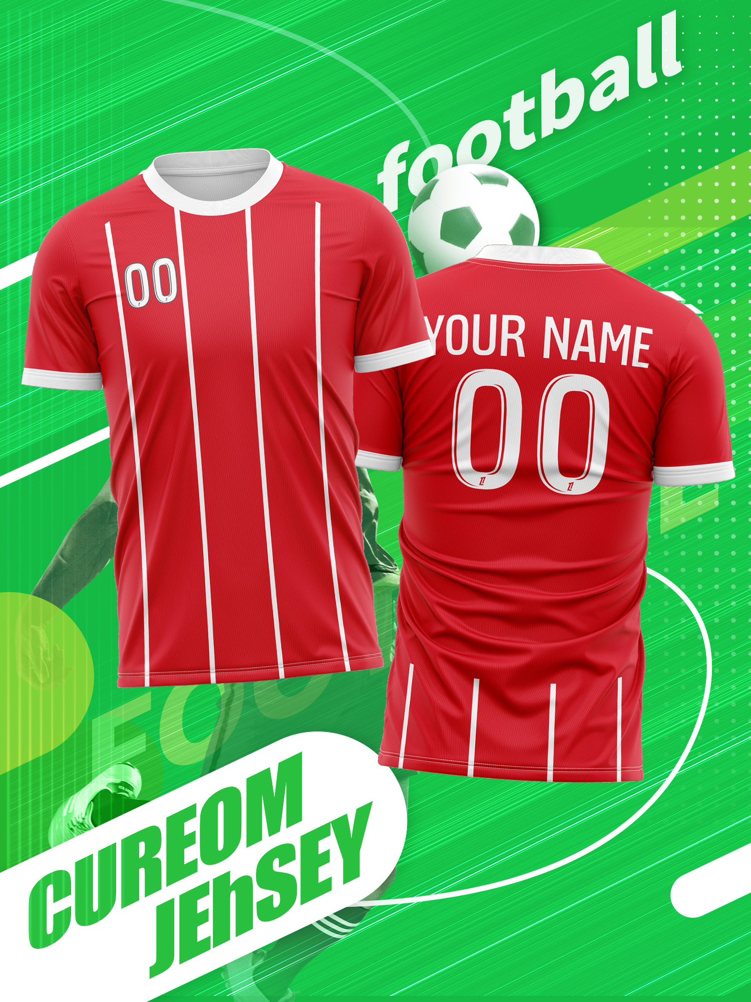 Street Fashion Outfit For Men - Custom Photo Name Number Soccer Jersey
