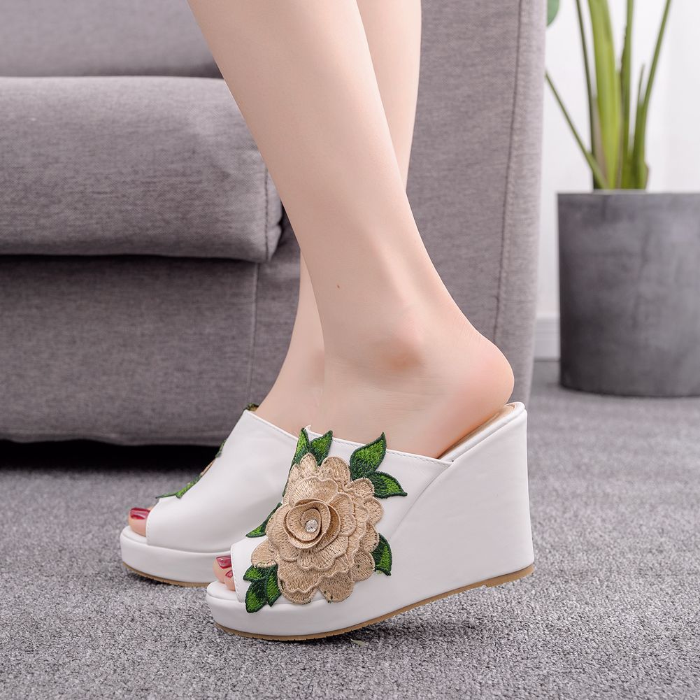Street Fashion Clothes - Womens Flower Open Toe Fashion Slip