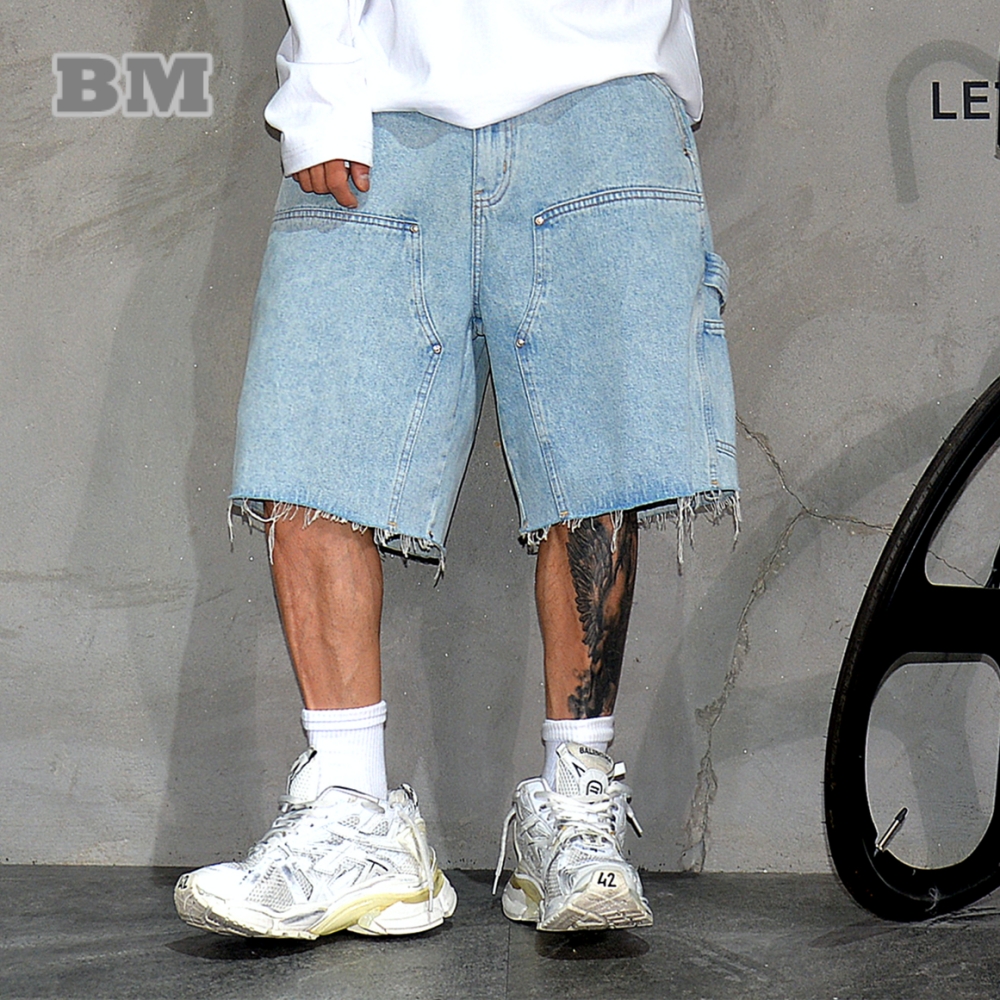 Street Fashion Art - American Workwear Denim Shorts Men 5