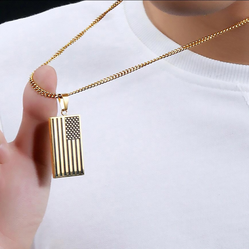 Classic US Flag Pendants & Nec - مراجعة Street Fashion Mood وسعره