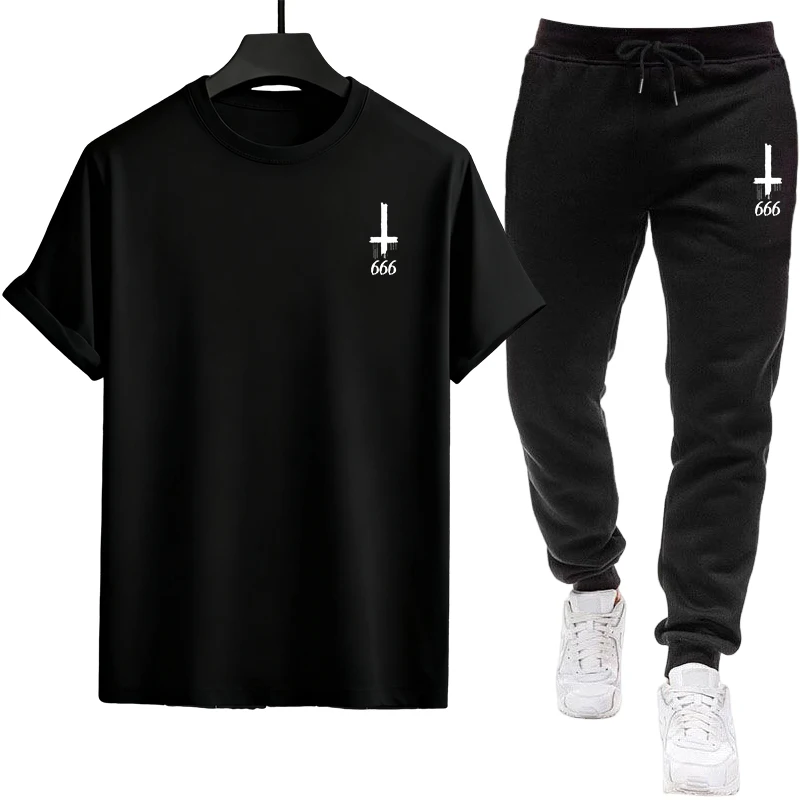 2026 Men's Outfit Set Basic T- - مراجعة Street Fashion Art وسعره