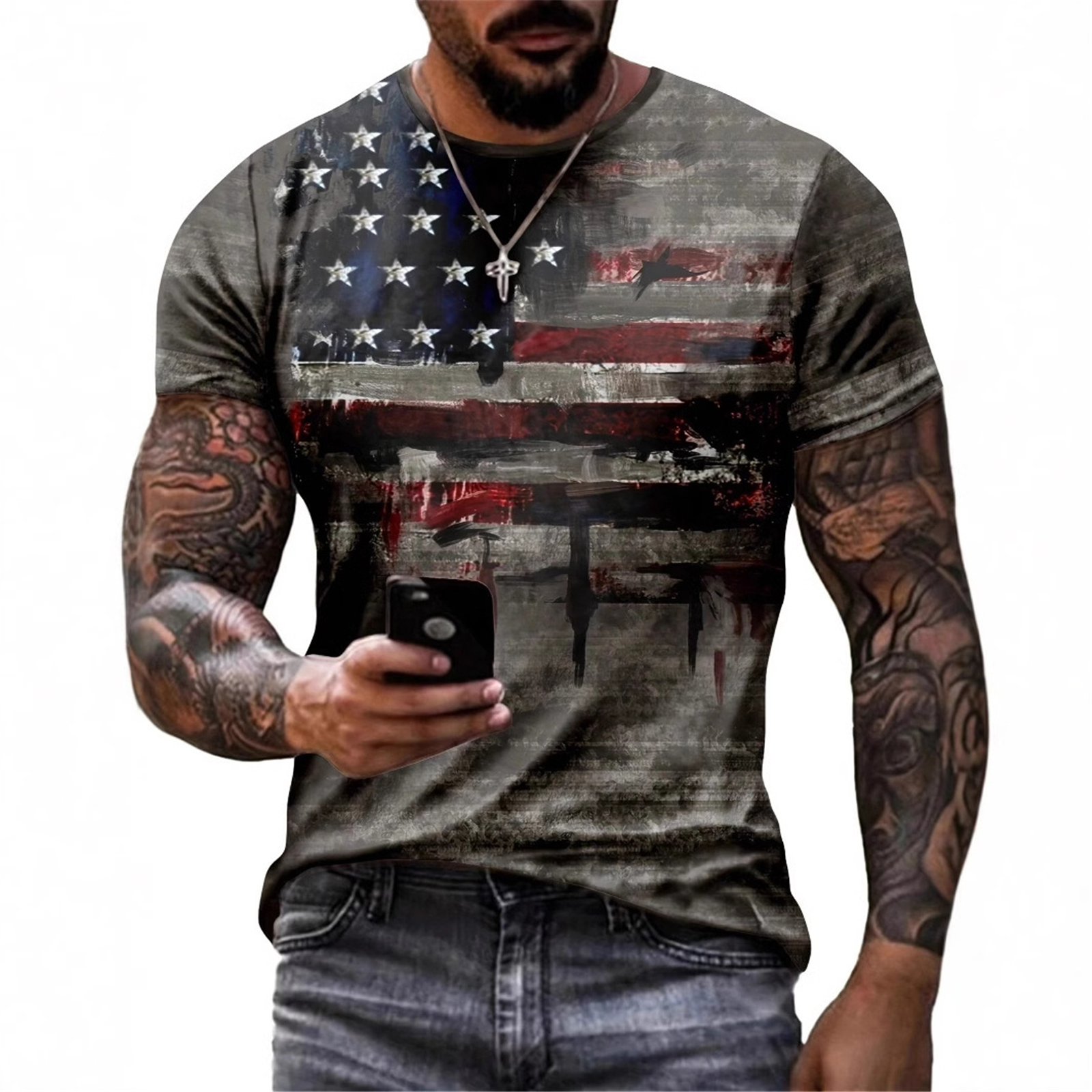 Men'S USA Independence Day Fla - مراجعة Street Fashion Europe وسعره