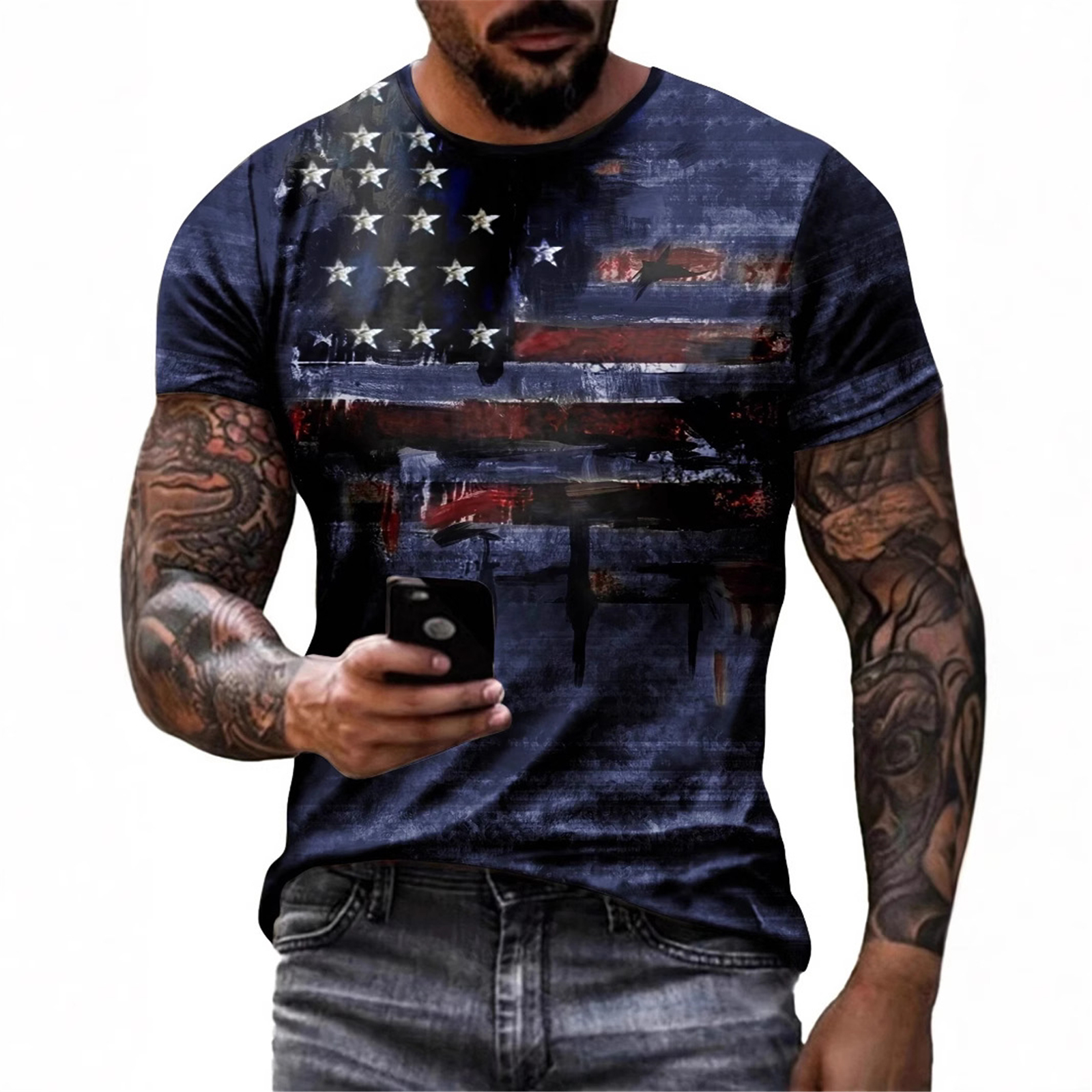 Men'S USA Independence Day Fla - مراجعة Street Fashion Europe وسعره