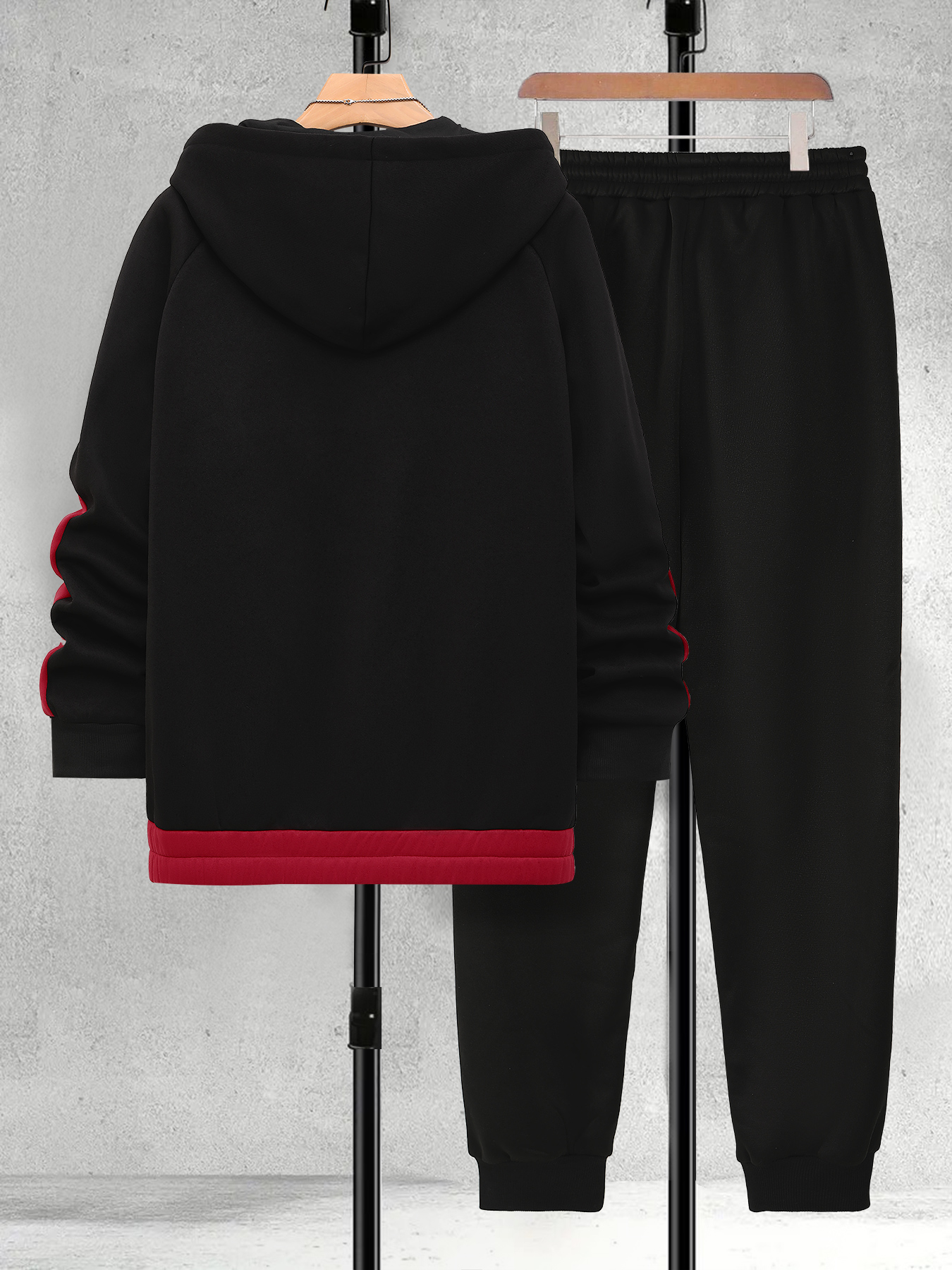 Men's Plus Size Black & Red Co - مراجعة Street Fashion Art وسعره