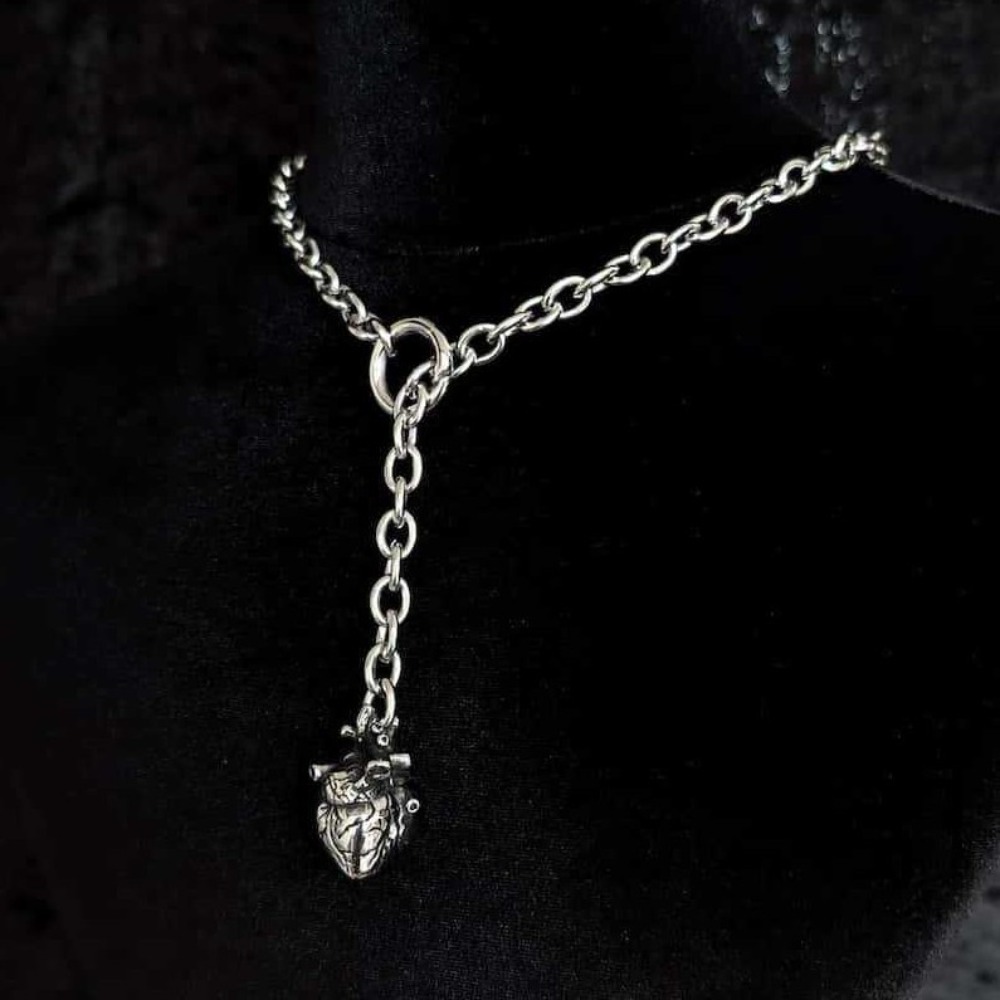 Silver Tone Anatomical Heart Y - مراجعة Street Fashion Mood وسعره