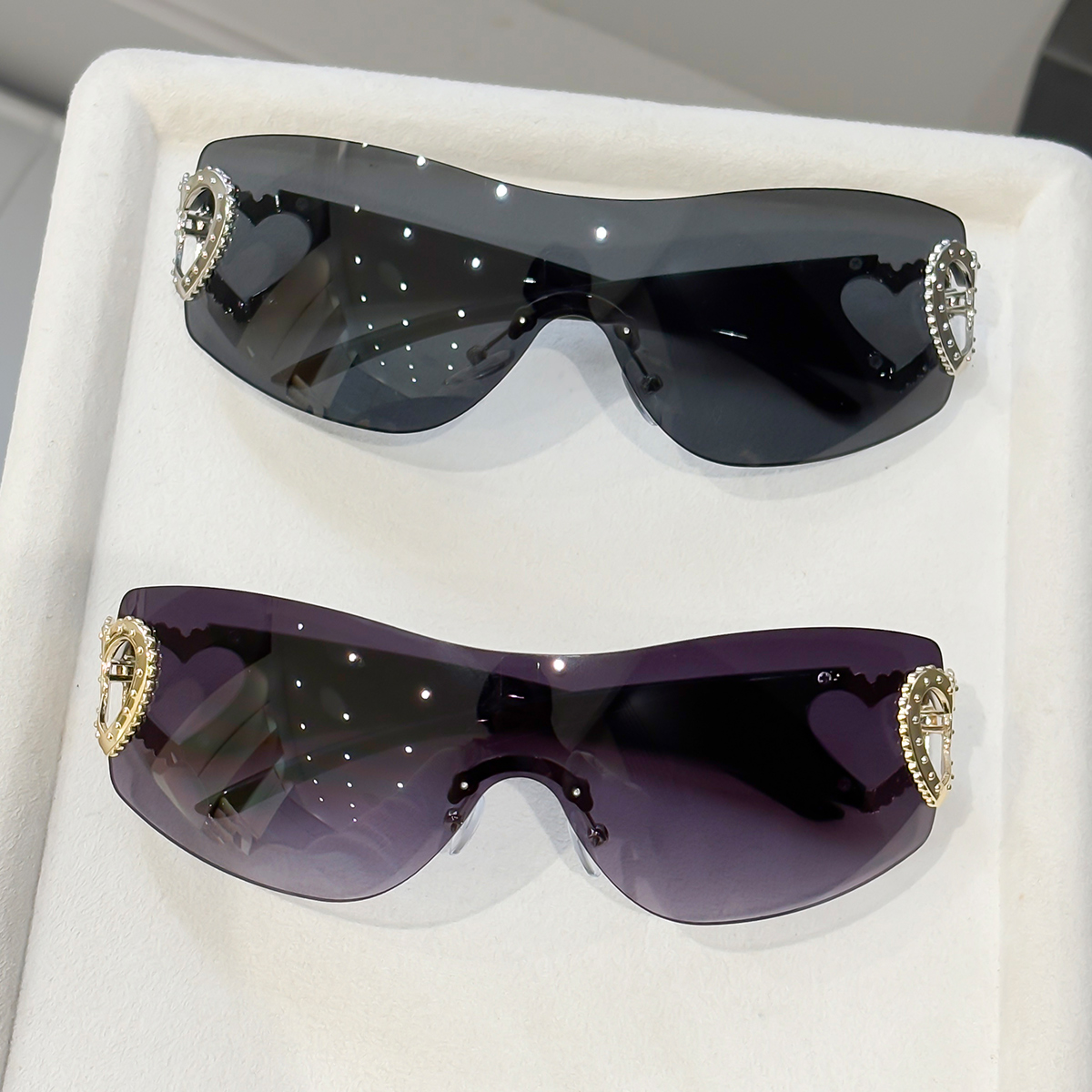 2pcs Y2K integrated frameless  - مراجعة Street Fashion Photography وسعره