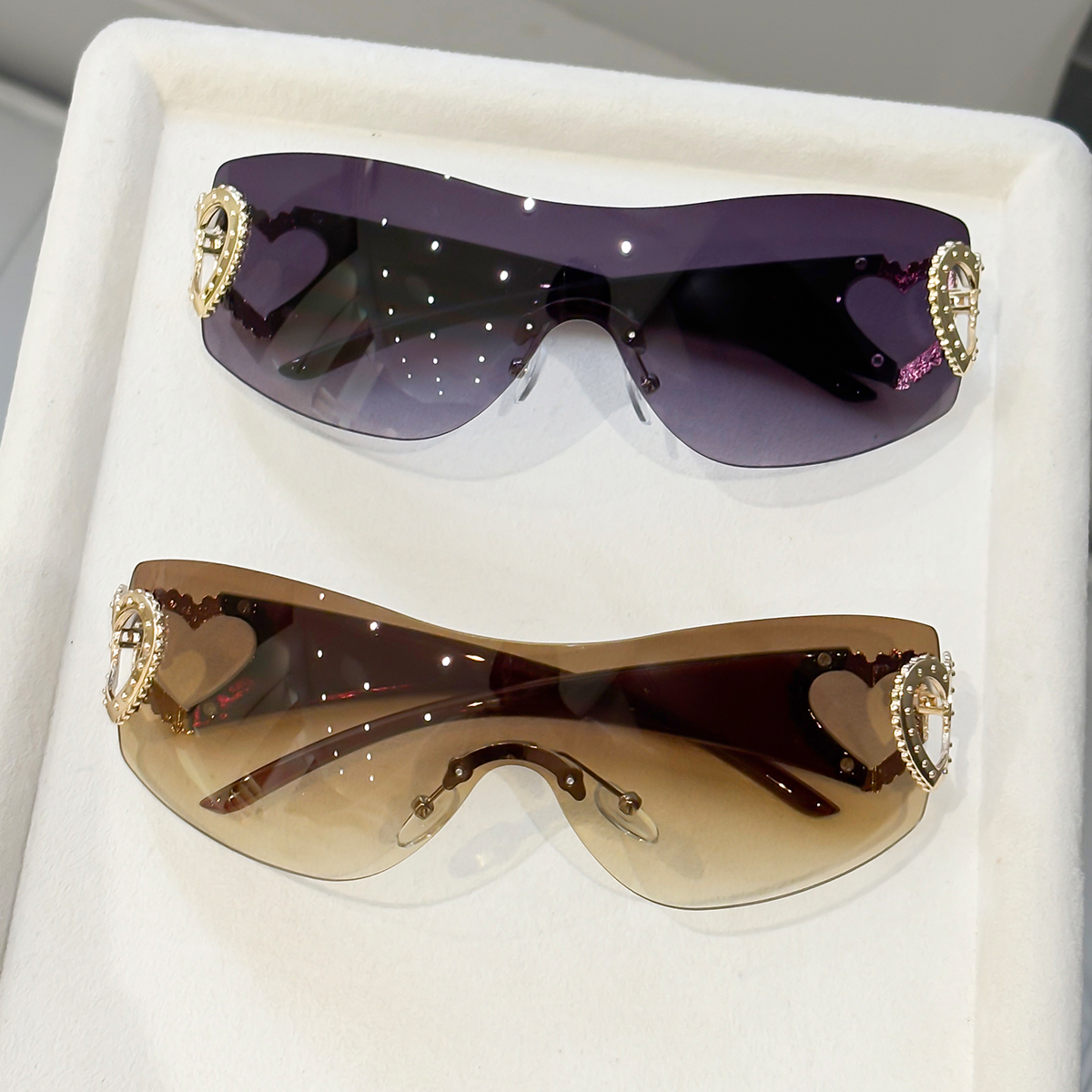 2pcs Y2K integrated frameless  - مراجعة Street Fashion Photography وسعره