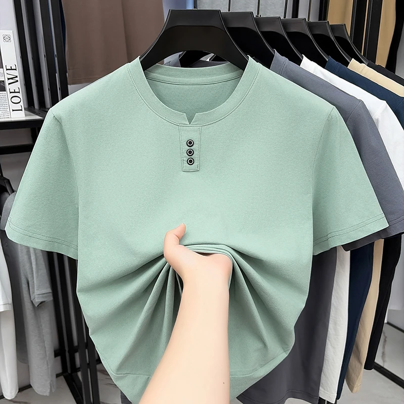 Mens Casual Henley Neck T Shir - مراجعة Street Summer Fashion وسعره