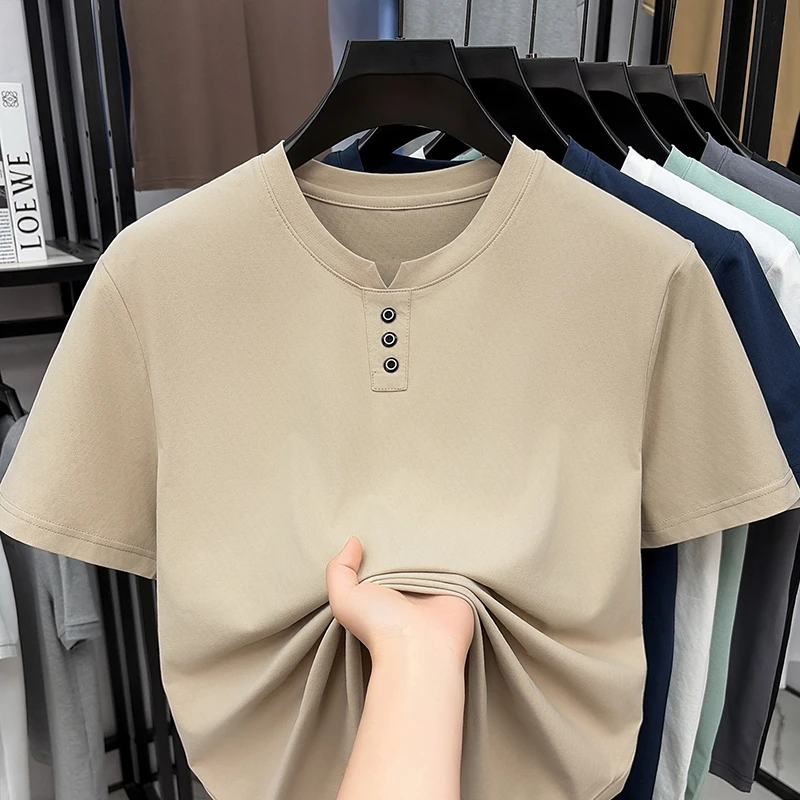 Mens Casual Henley Neck T Shir - مراجعة Street Summer Fashion وسعره