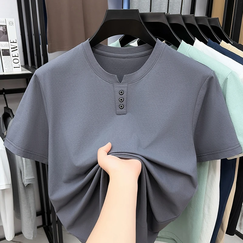 Mens Casual Henley Neck T Shir - مراجعة Street Summer Fashion وسعره