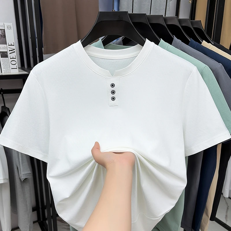 Mens Casual Henley Neck T Shir - مراجعة Street Summer Fashion وسعره