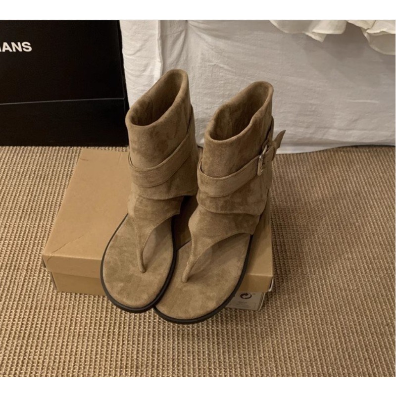 2025Spring Clip Toe Flats Sand - مراجعة Street Fashion Clothes وسعره