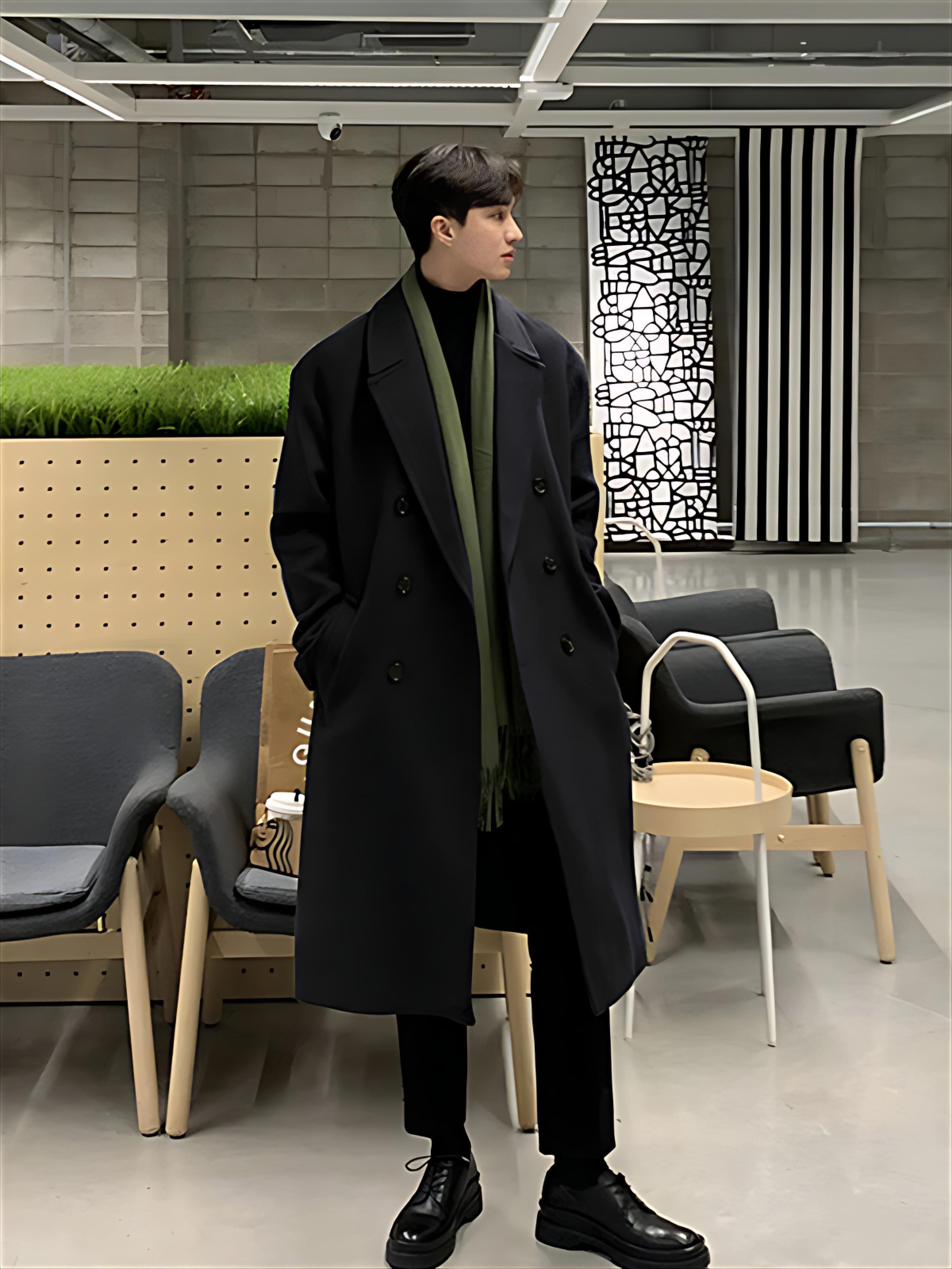 Trench Beige Coat Mens Section - مراجعة Street Fashion Reviews وسعره