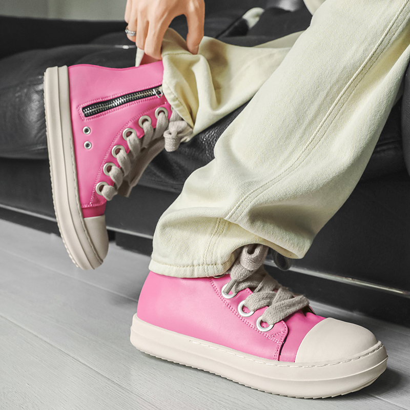 Original Pink Men High-top Sne - مراجعة Street Fashion Designers وسعره