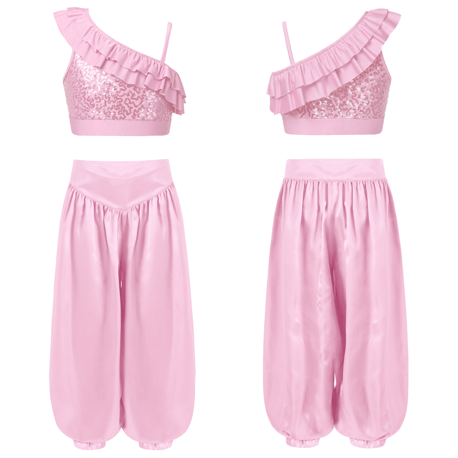 Children Shiny Sequins Dance C - مراجعة Street Fashion Baggy وسعره
