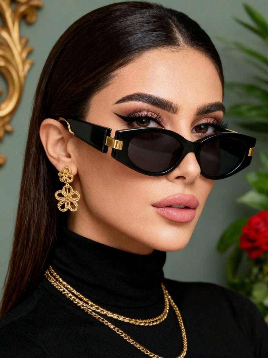 1pc Small Frame Oval Fashion G - مراجعة Street Fashion Photography وسعره