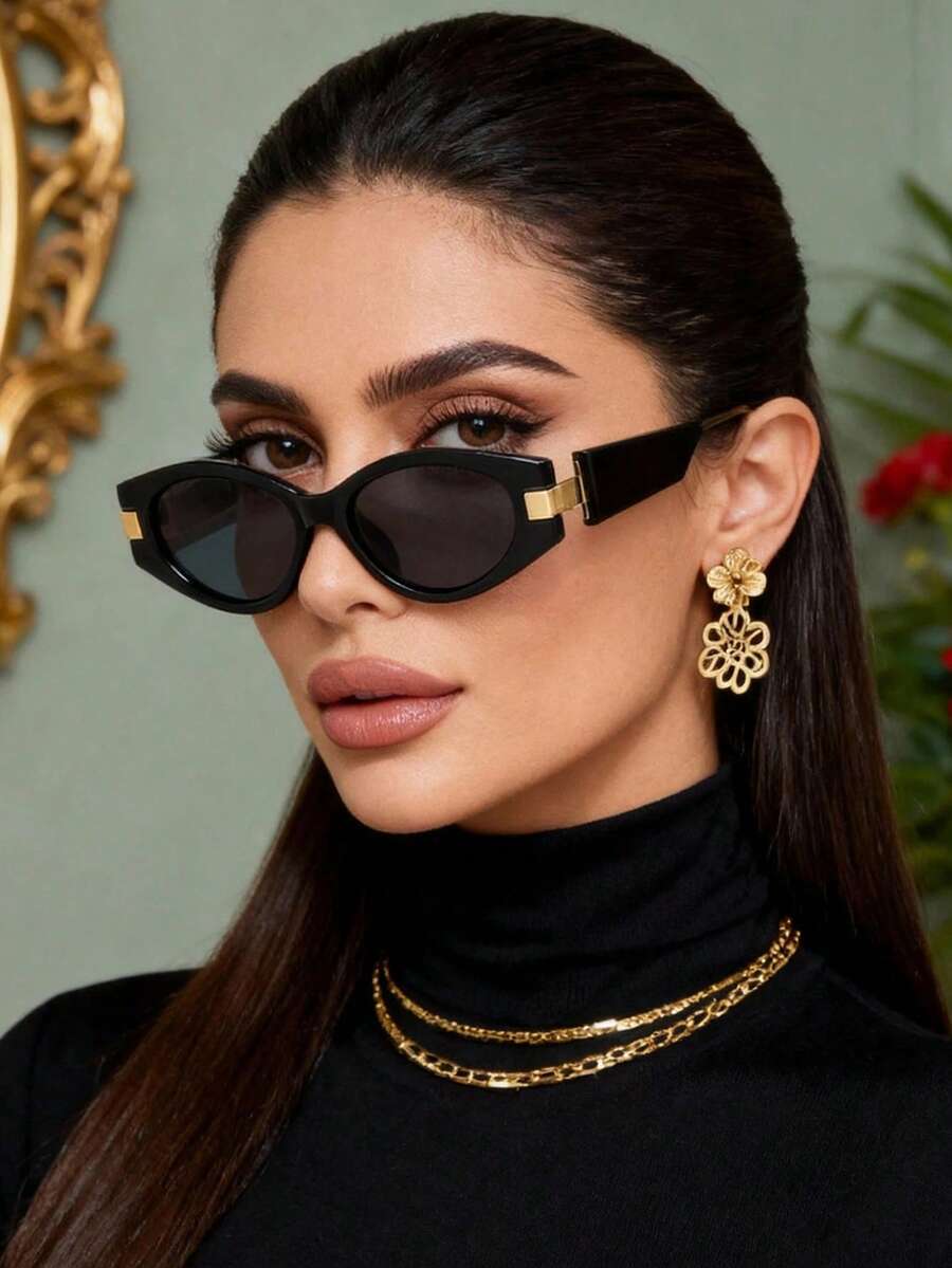 1pc Small Frame Oval Fashion G - مراجعة Street Fashion Photography وسعره