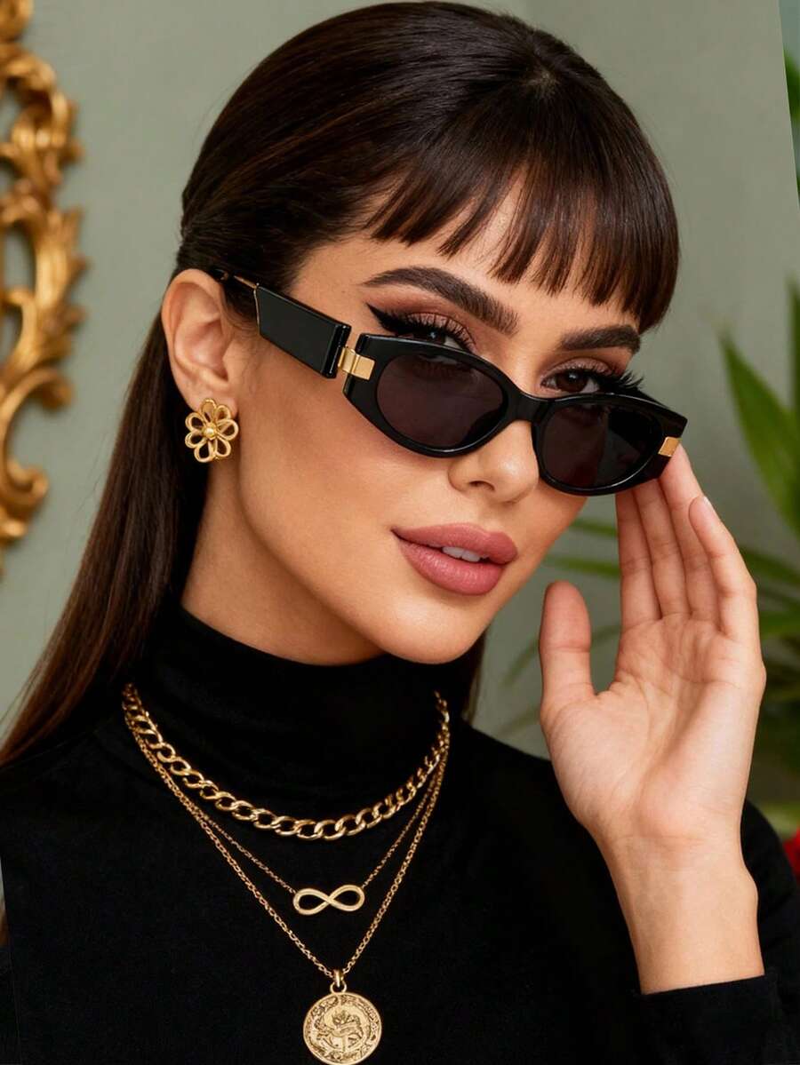 1pc Small Frame Oval Fashion G - مراجعة Street Fashion Photography وسعره
