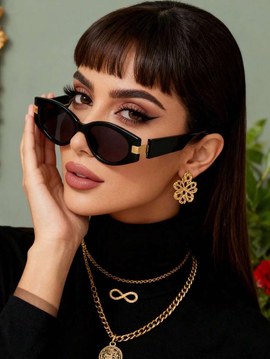 1pc Small Frame Oval Fashion G - مراجعة Street Fashion Photography وسعره