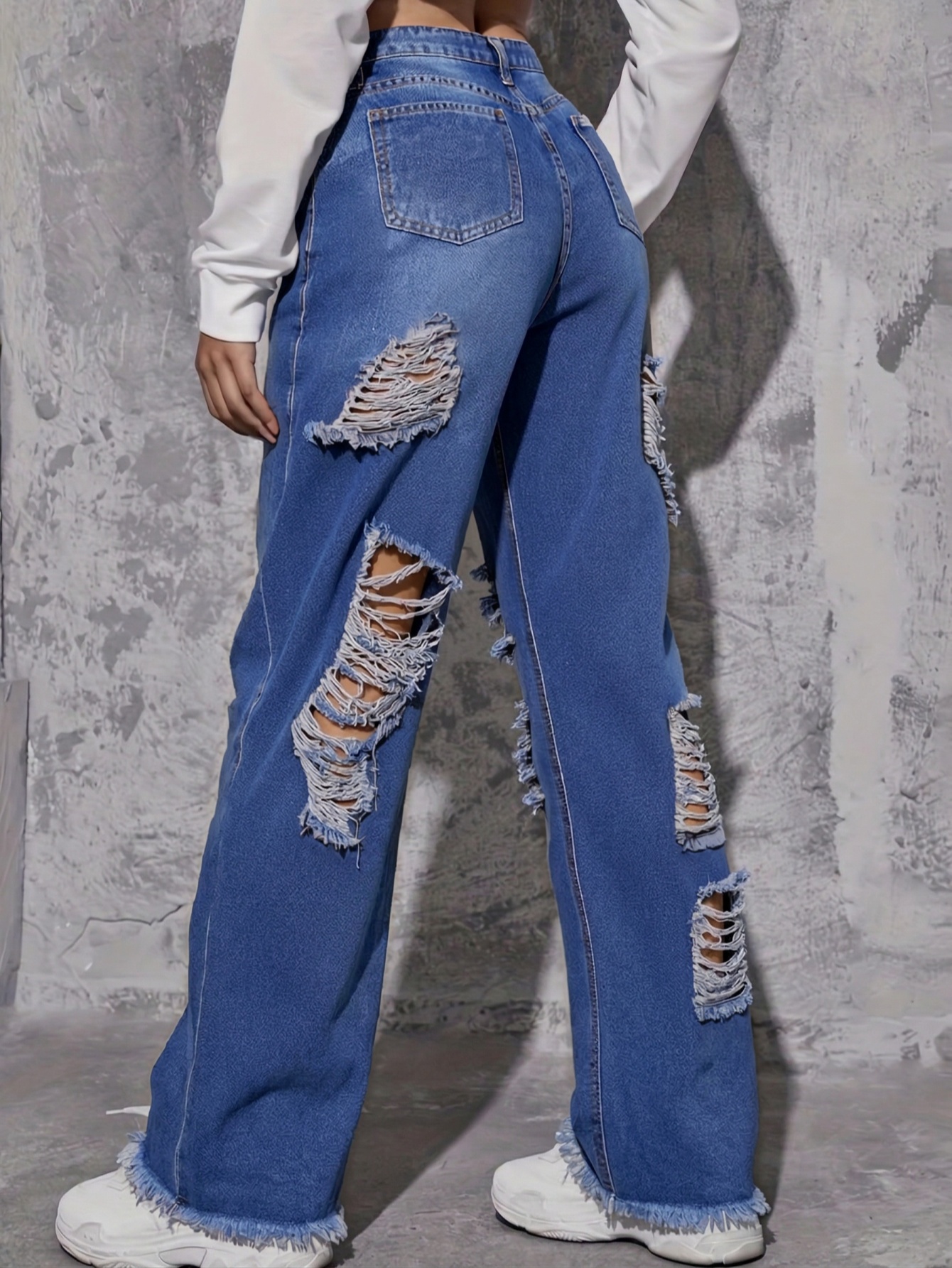 Trendy Women's Ripped Jeans Pa - مراجعة Street Fashion Reviews وسعره