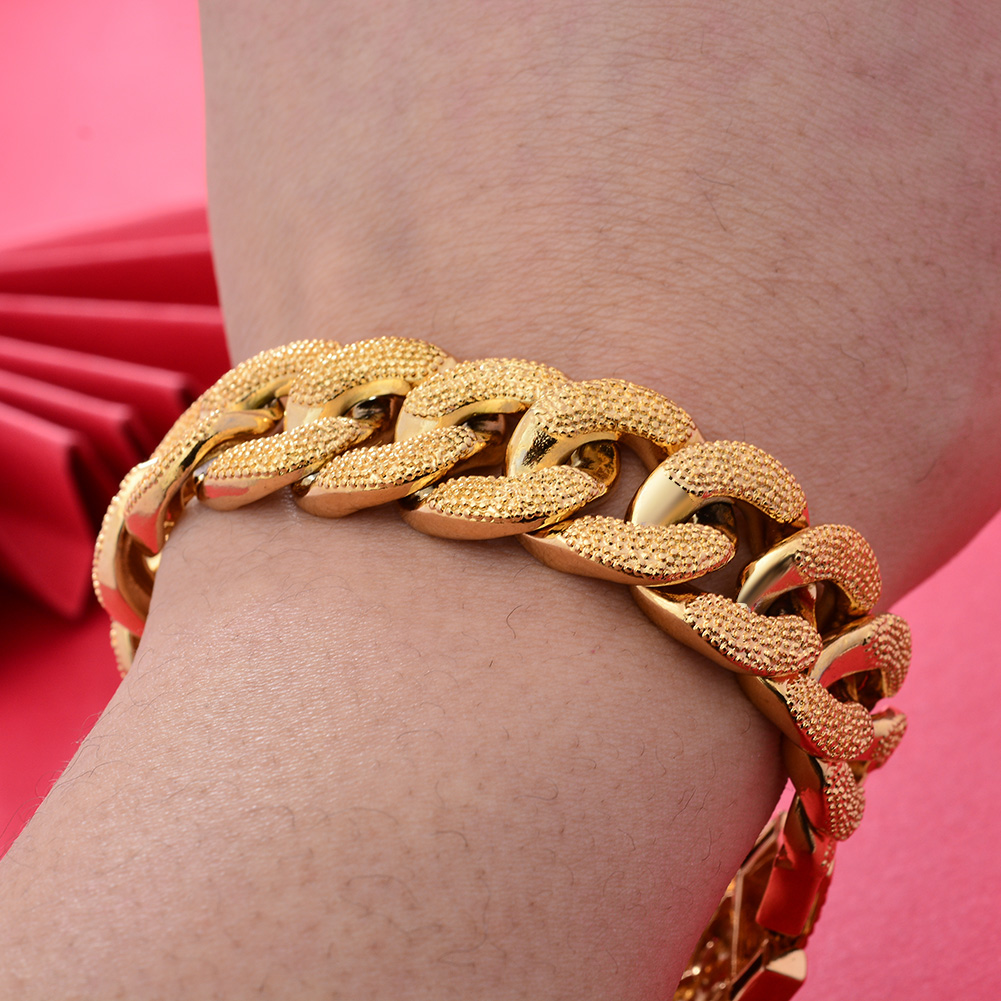 18k Dubai Gold Color  Bracelet - مراجعة Street Fashion Dubai وسعره