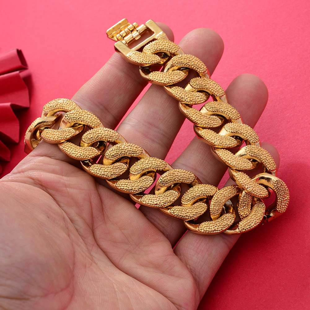 18k Dubai Gold Color  Bracelet - مراجعة Street Fashion Dubai وسعره