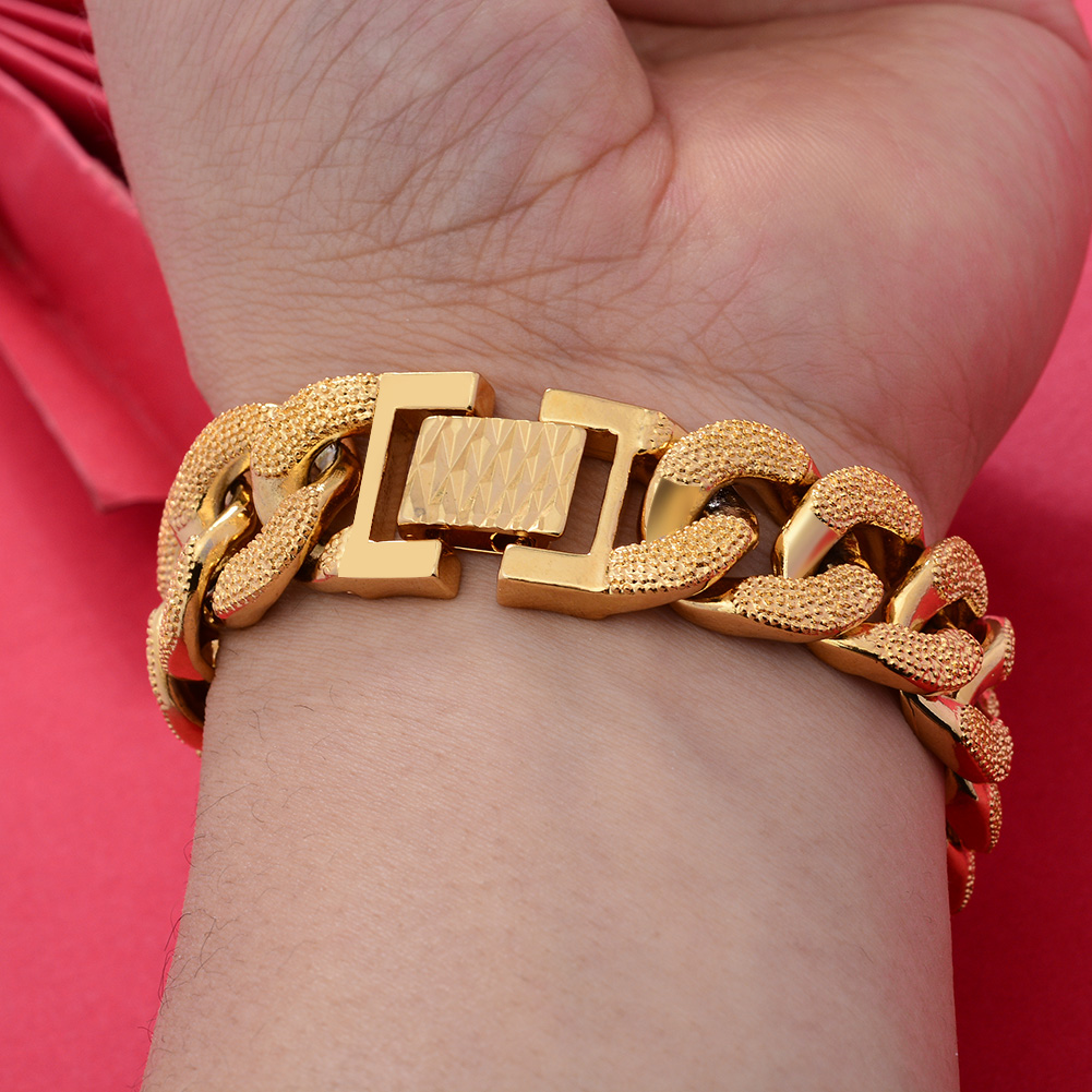 18k Dubai Gold Color  Bracelet - مراجعة Street Fashion Dubai وسعره