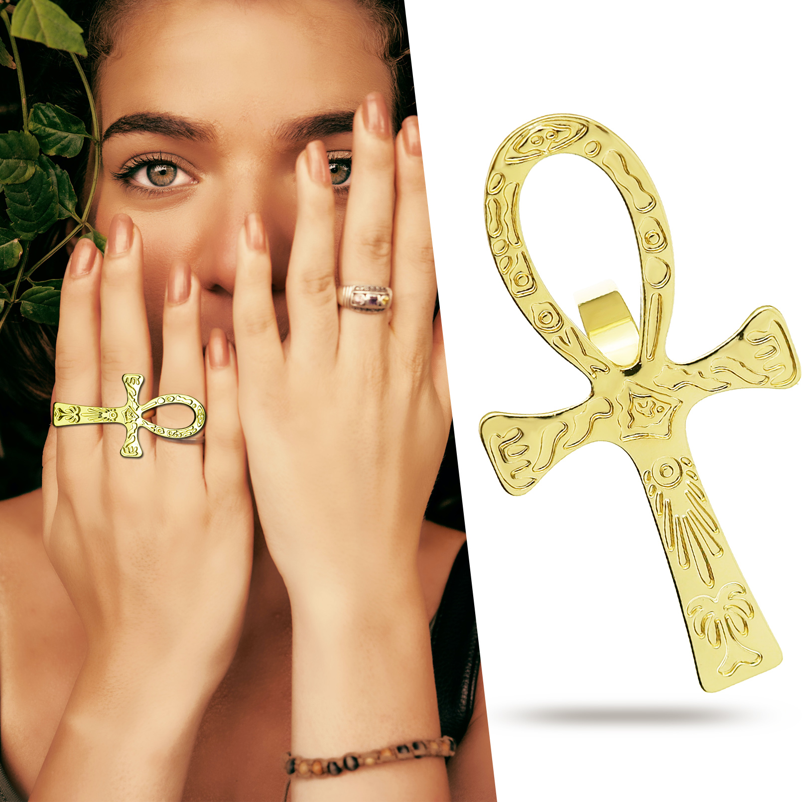 Black Ankh Cross Ring Tribal E - مراجعة Street Fashion Egypt وسعره
