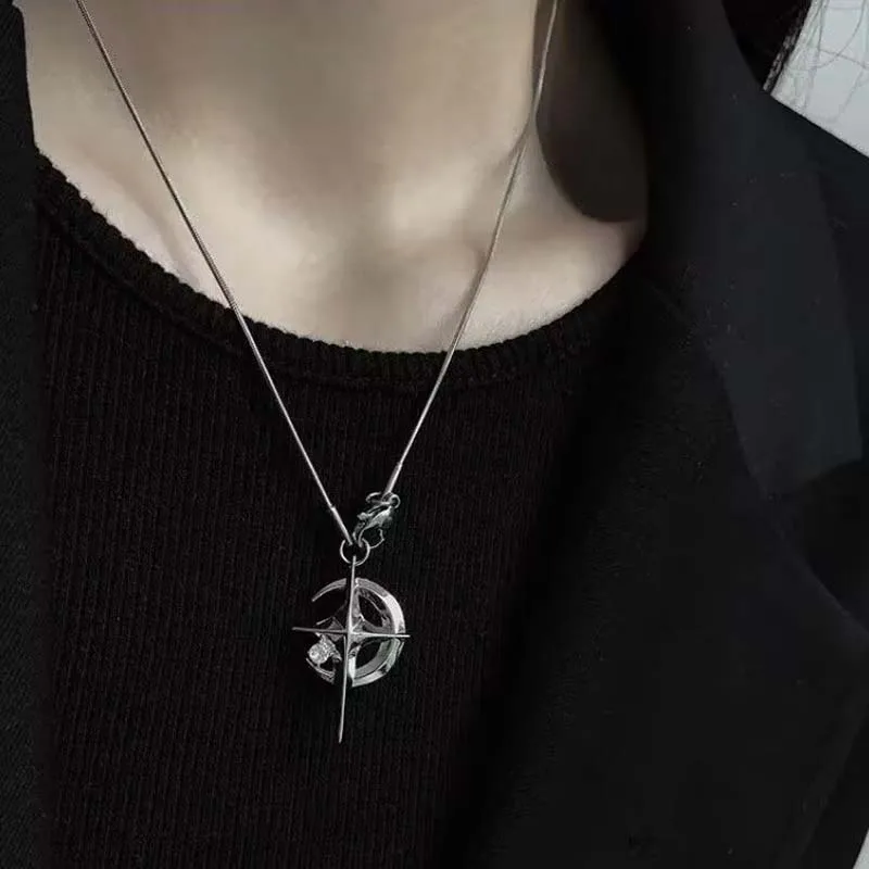 Punk Rock Cross Moon Star Pend - مراجعة Street Fashion Mood وسعره
