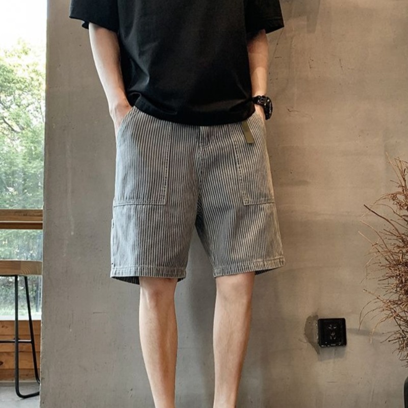 Short Jeans Pants for Men Blue - مراجعة Street Fashion Baggy وسعره