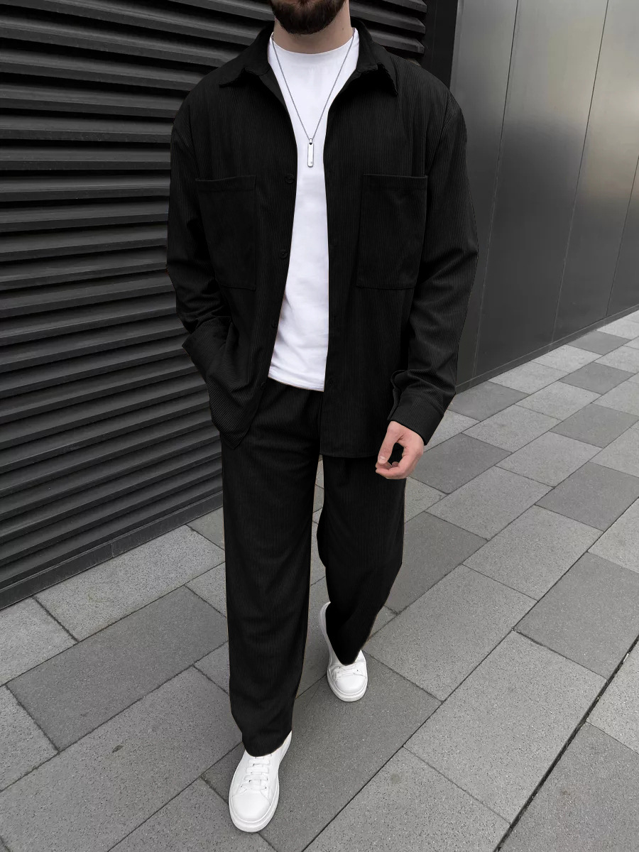 Men's corduroy two-piece outfi - مراجعة Street Fashion Clothes وسعره