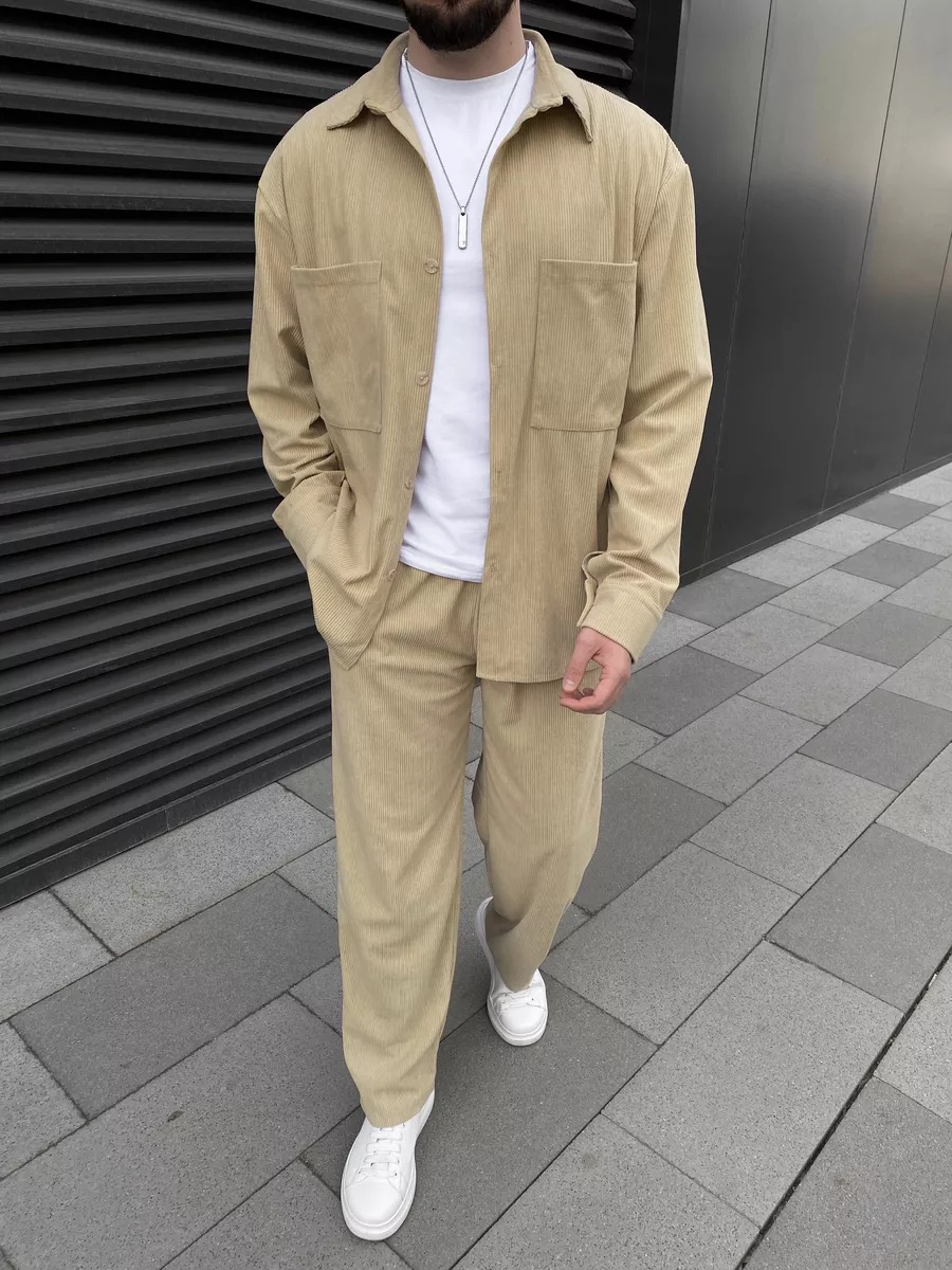 Men's corduroy two-piece outfi - مراجعة Street Fashion Clothes وسعره
