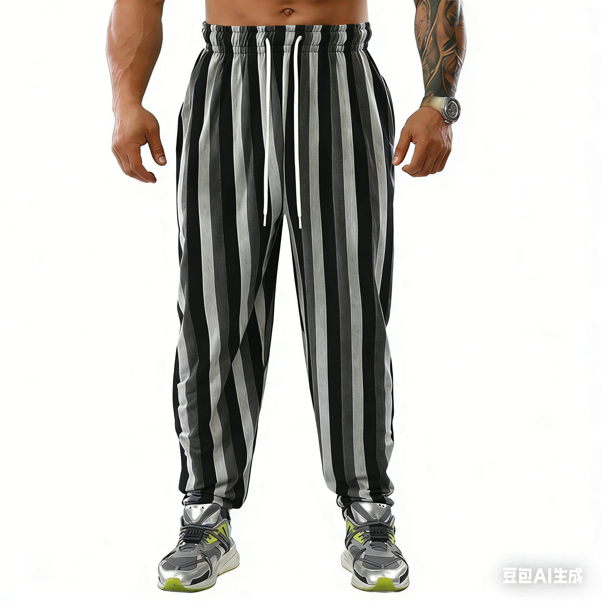 Men's Black Gray Striped Jogge - مراجعة Running Pant Jogger وسعره