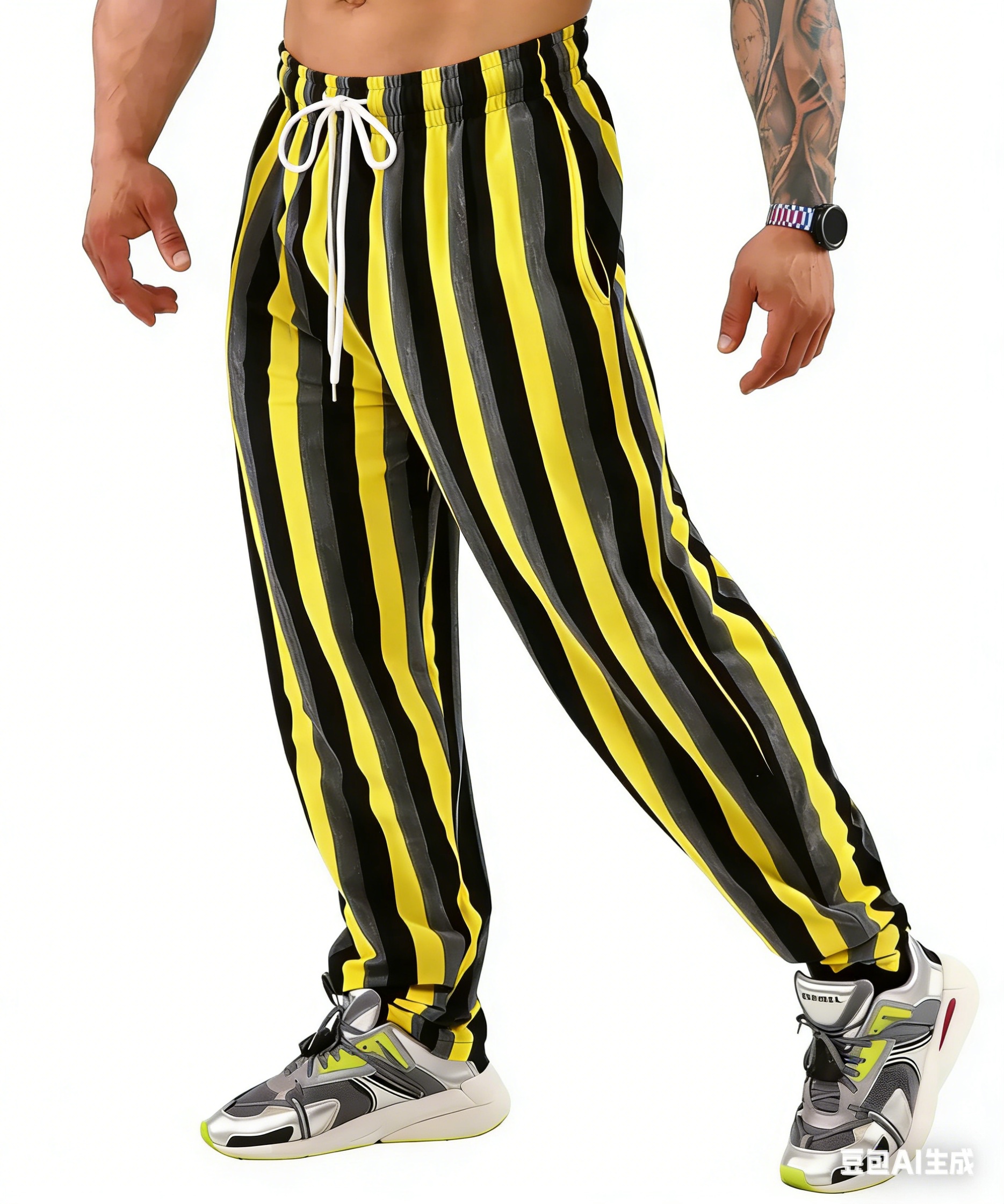 Men's Black Gray Striped Jogge - مراجعة Running Pant Jogger وسعره