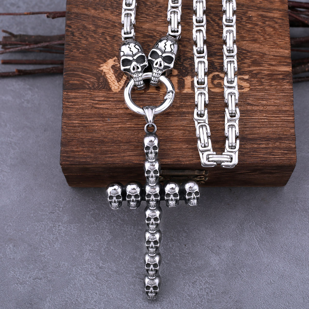 Stainless Steel Cross Skull Pe - مراجعة Street Fashion Mood وسعره