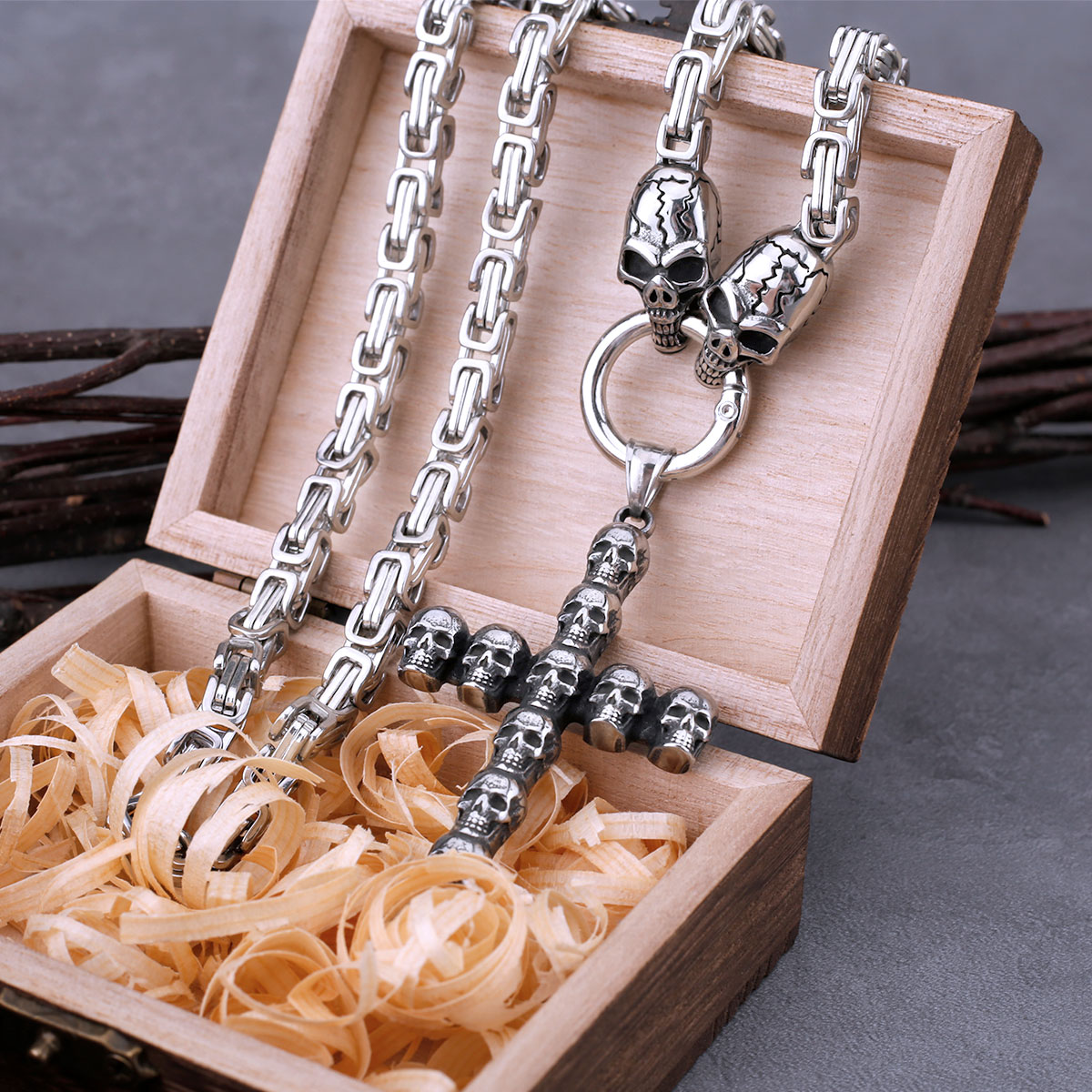 Stainless Steel Cross Skull Pe - مراجعة Street Fashion Mood وسعره