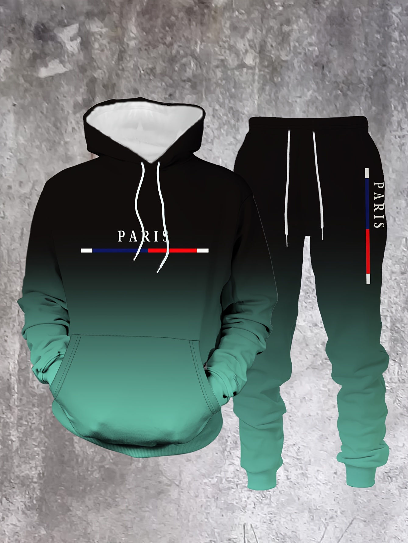 Gradient Color Paris Tracksuit - مراجعة Street Fashion Outfit For Men وسعره