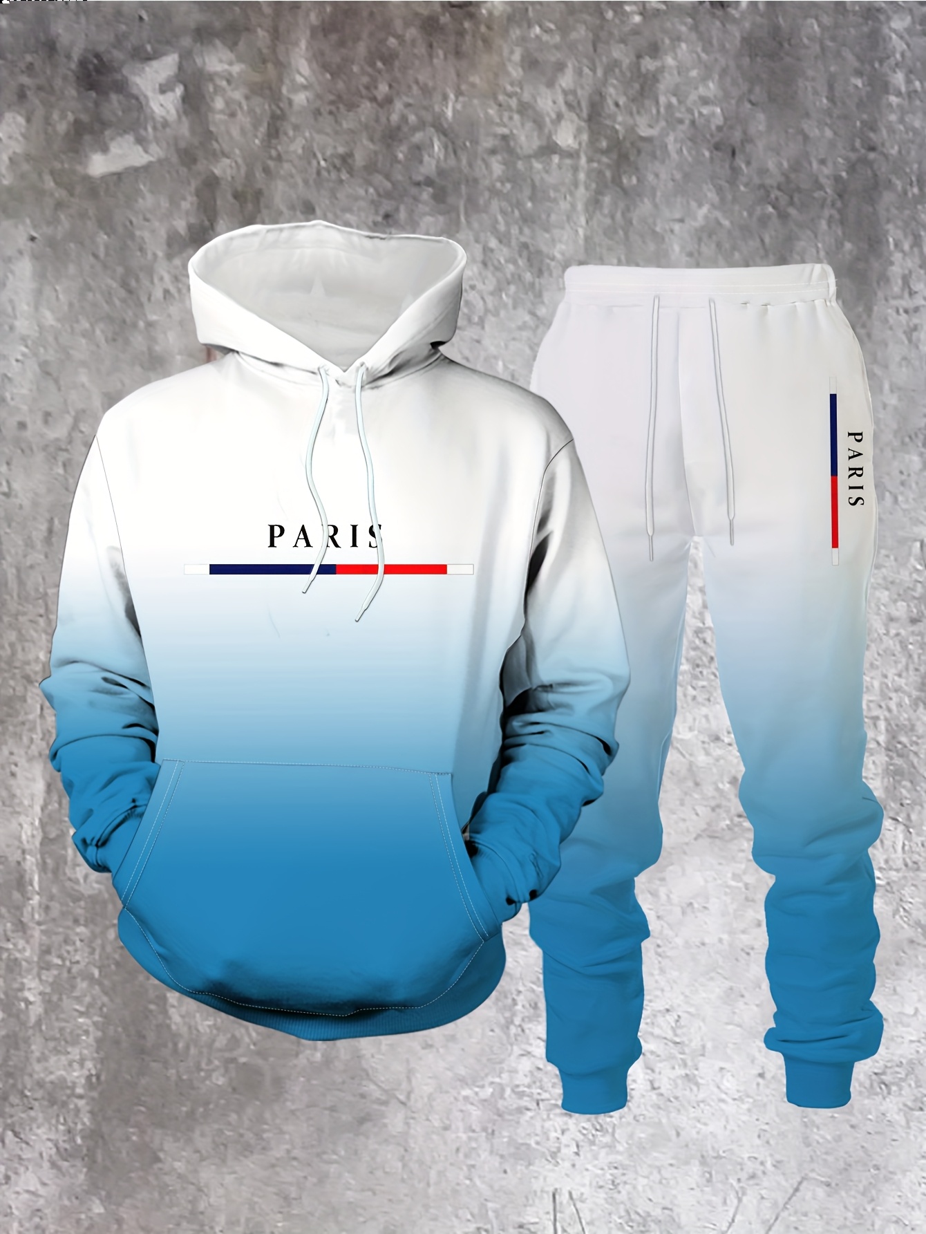Gradient Color Paris Tracksuit - مراجعة Street Fashion Outfit For Men وسعره