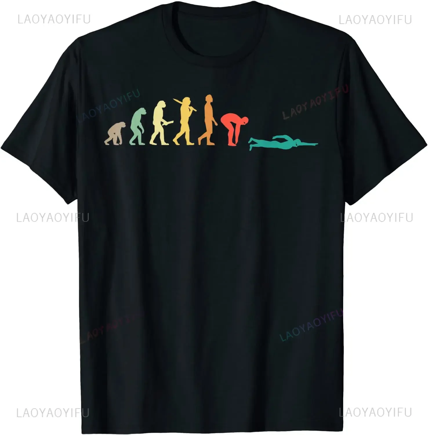 Retro Graphic Swimming Evoluti - مراجعة Street Fashion Baggy وسعره