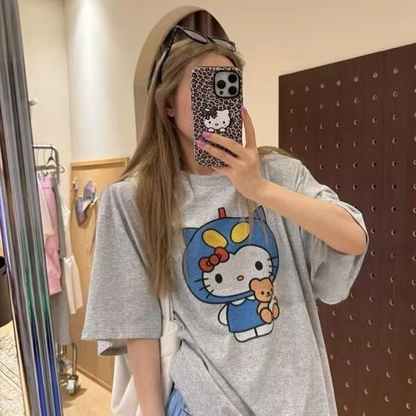 Short Sleeved Hello Kitty Prin - مراجعة Street Fashion Designers وسعره
