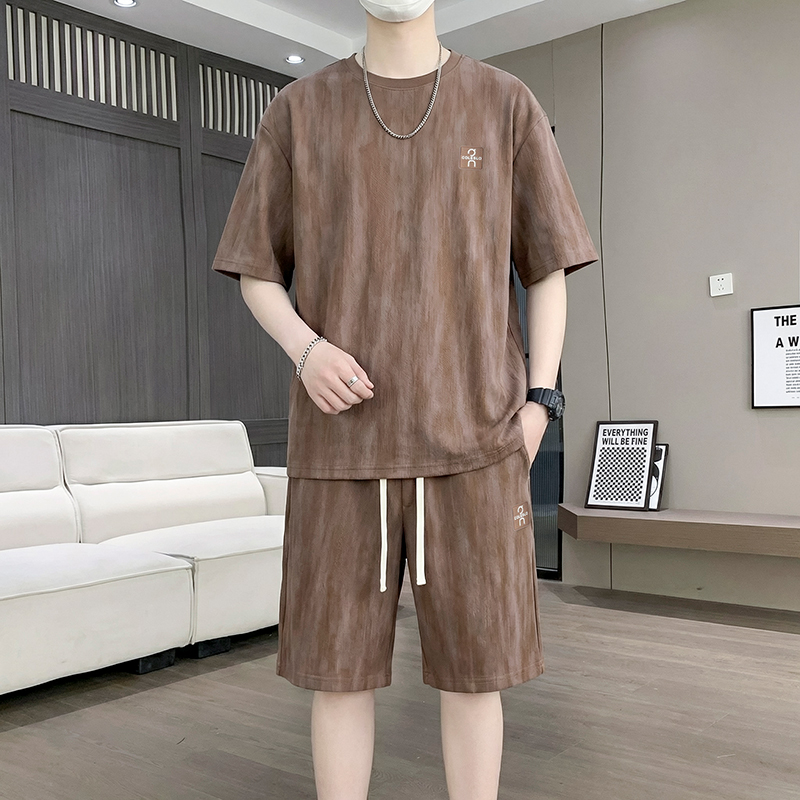 【T-Shirt + 5-Point Shorts】Men' - مراجعة Street Summer Fashion وسعره