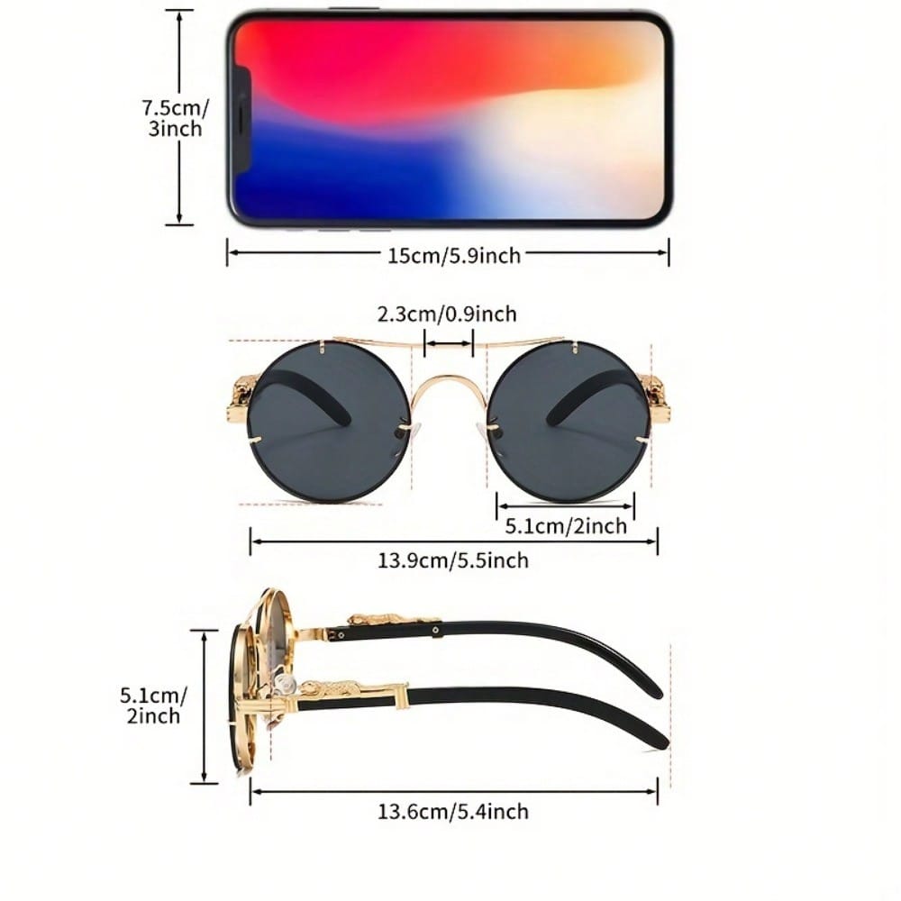 Stylish Round Metal Frame Sung - مراجعة Street Fashion Photography وسعره