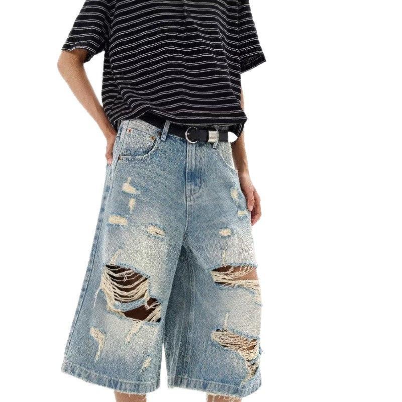 New Men Vintage Ripped Baggy S - مراجعة Street Fashion Baggy وسعره