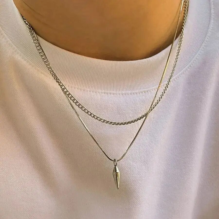 2Pcs/Set Trend Rivet Pendant N - مراجعة Street Fashion Mood وسعره